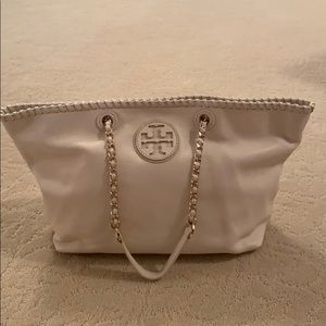 Tory Burch- White leather tote